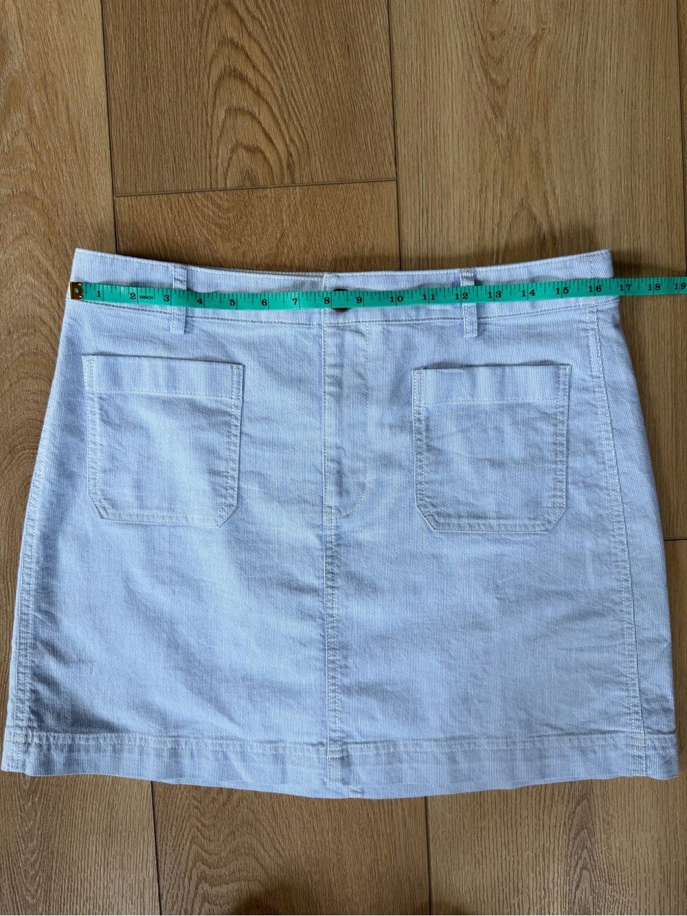 J.Crew Factory Blue And White Stripe Lizzie Patch Pocket Mini Skirt Women’s 10 - Picture 4 of 7